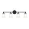 Designers Fountain Bronson 31.75in 4-Light Matte Black Transitional Indoor Vanity Light with Etched Glass Shades D278M-4B-MB - alternate 1